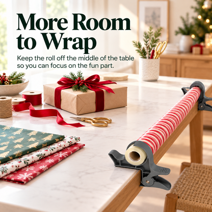 🎀✂️ Easy Clip-On Tabletop Wrap Organizer ✨ 2-Pack Gift Wrapping Paper Holders