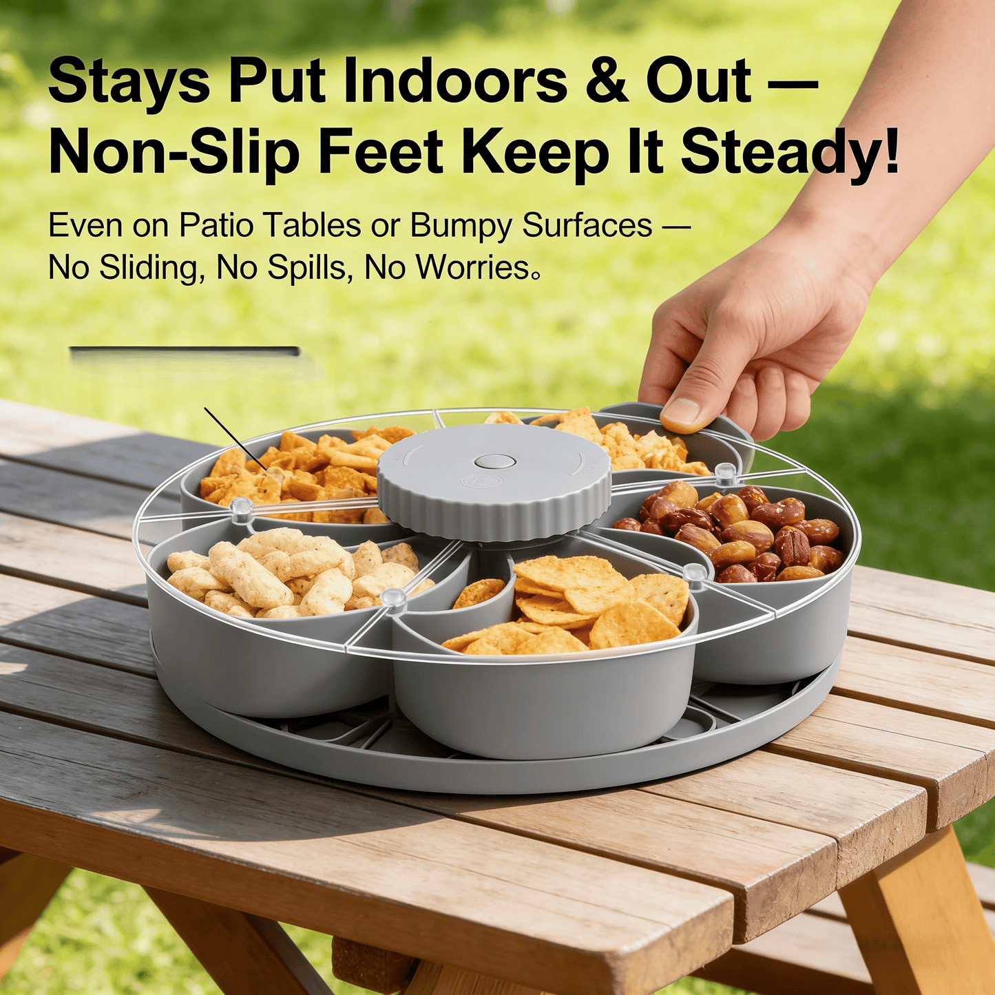 🎁Buy 2 Get Free Shipping！Rotating Snack Serving Tray – Make Every Party More Organized & Fun
