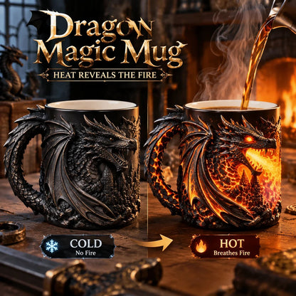 🔥 Last Day 49% OFF 🐉 Dragonfire 3D Heat-Reveal Magic Mug | Add a Hot Drink. Awaken the Dragon