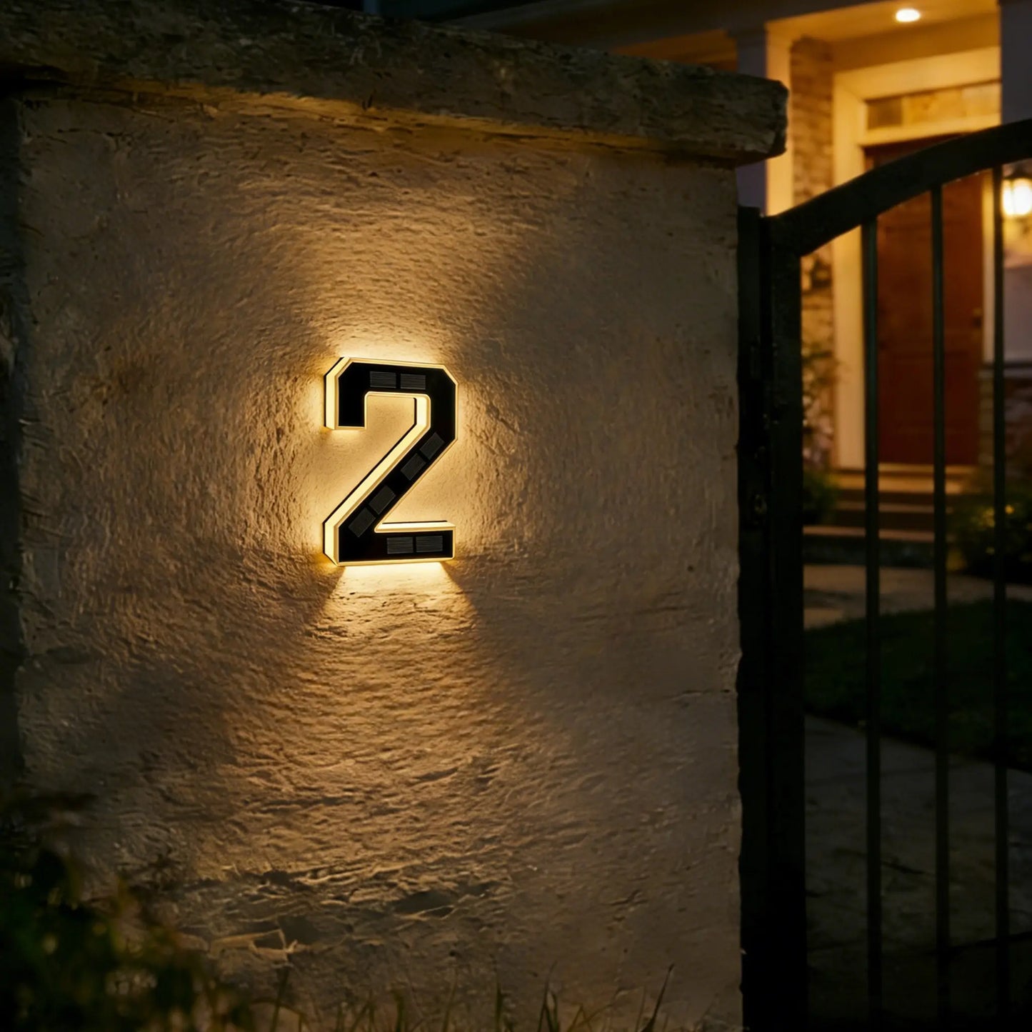 ISUNMEA 9 Inch Solar Lighted House Numbers for Outside, Light Up Waterproof LED Address Numbers Signs