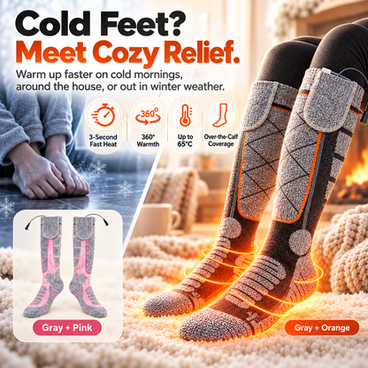🔥Rechargeable Heated Socks – 3-Level 5V Over-the-Calf Winter Warmers