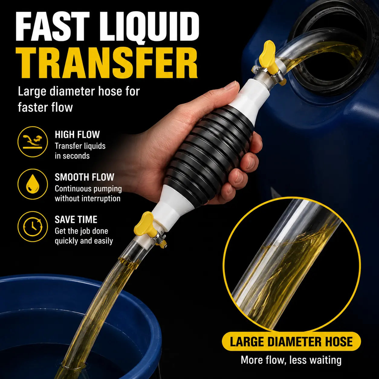 Manual Siphon Pump Kit – Easy Fuel, Water & Oil Transfer