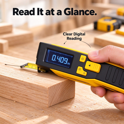 Close-up view of the digital measurement readout