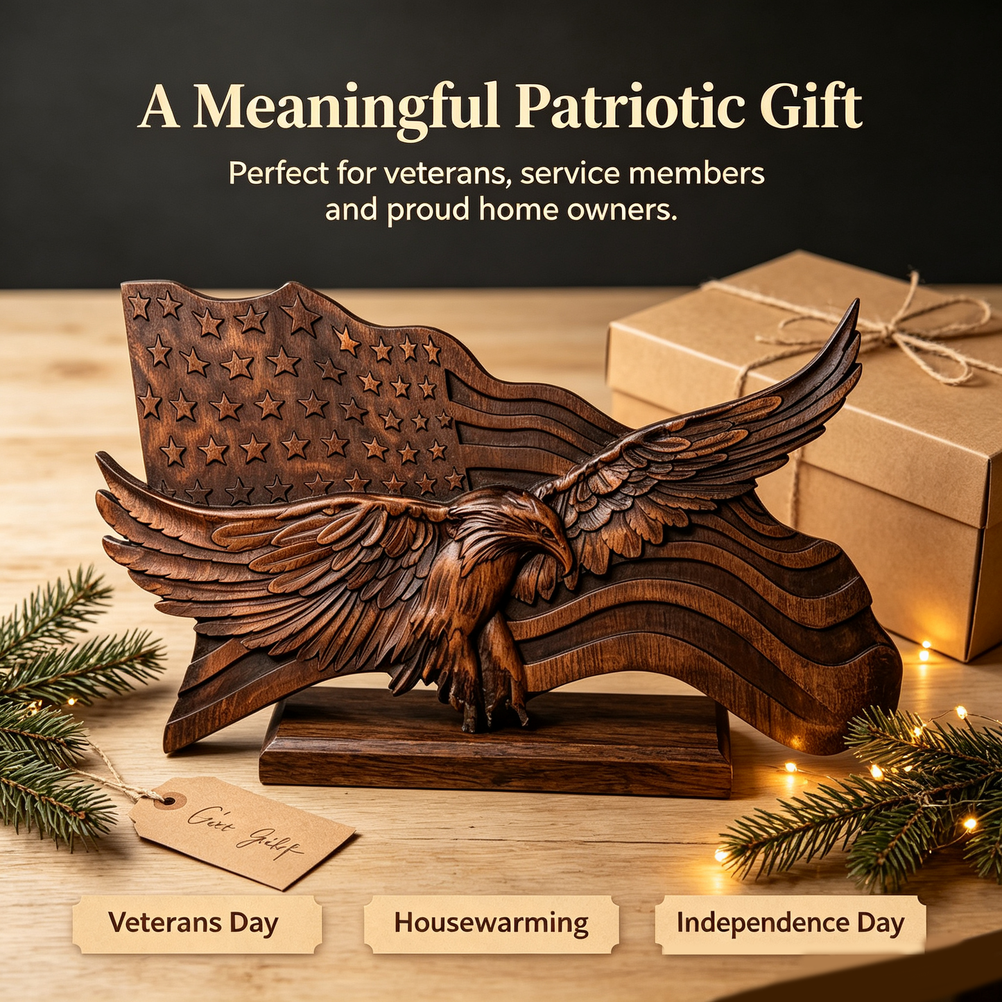 "Wings of Freedom" - Handcrafted Wooden Art