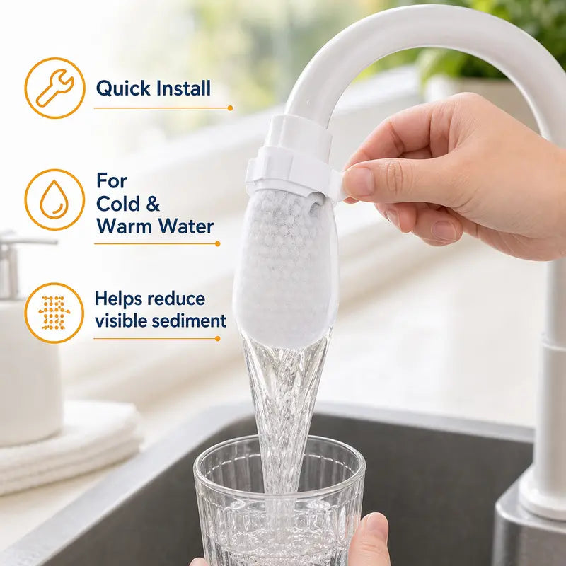 [Fits Faucets < 1"] 50 cotton filter bags disposable Cotton Faucet Filter Bags with 10 fastening straps 💧