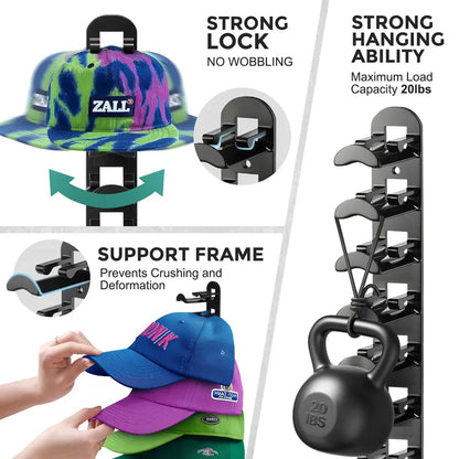 🧢 Hat Hook Wall Organizer | Holds Up to 20 Caps | No More Mess & Save 90% Space
