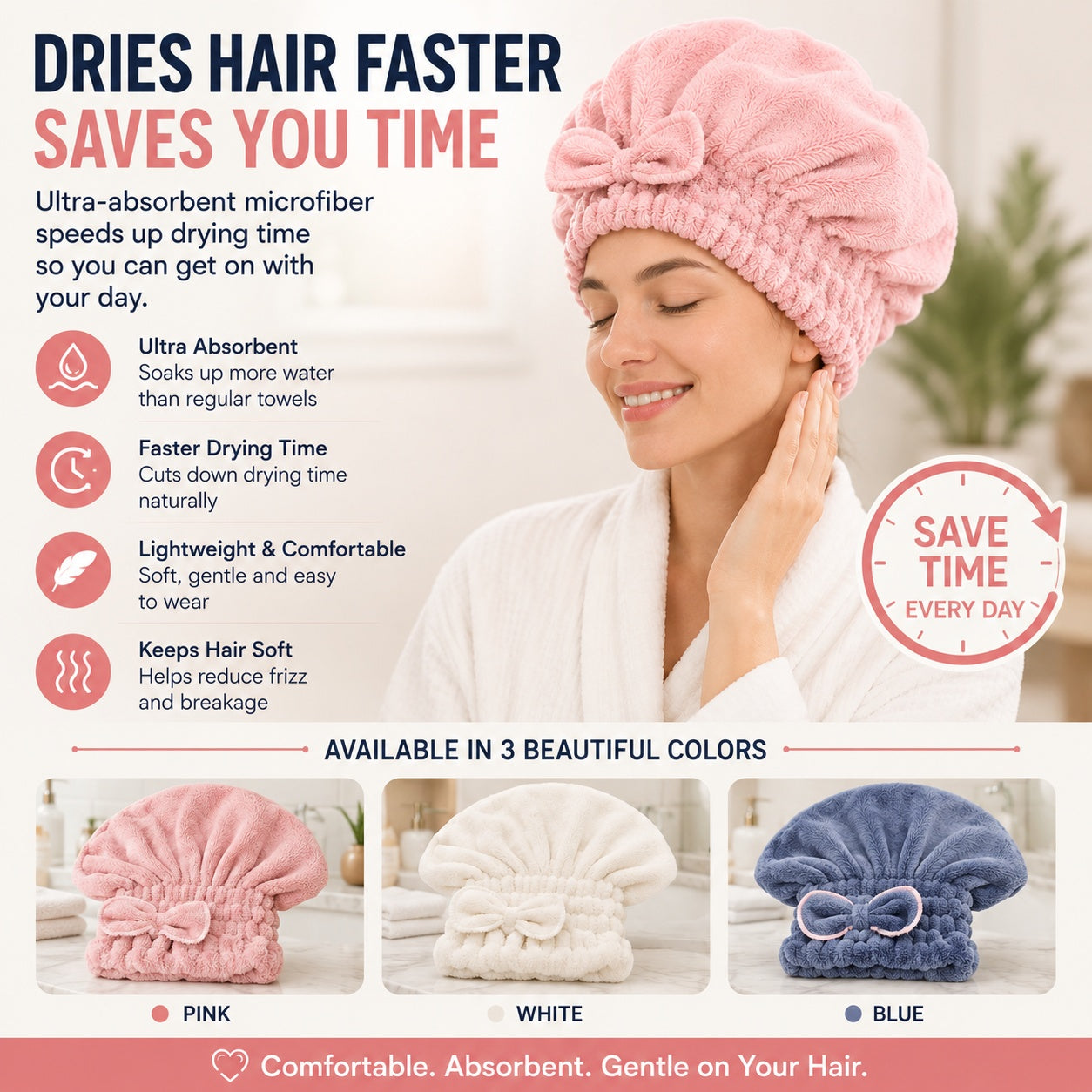 💃Microfiber Hair Drying Cap🤜Say Goodbye to Hair Damage & Frizz!
