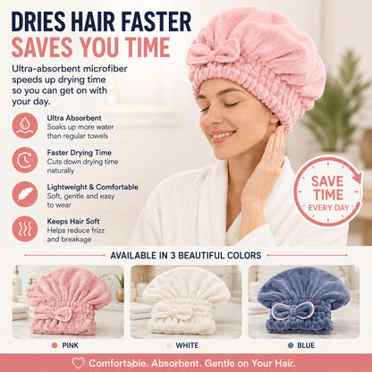 💃Microfiber Hair Drying Cap🤜Say Goodbye to Hair Damage & Frizz!