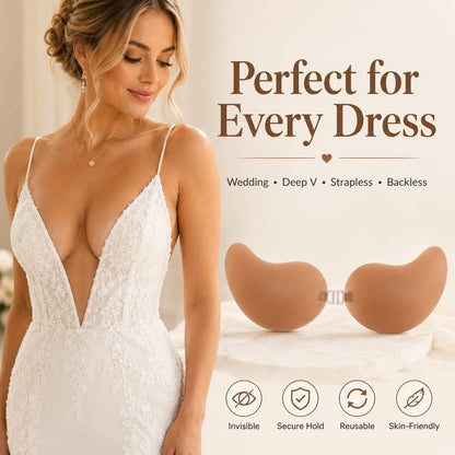 🏆LAST DAY SALE 30% OFF🔥Invisible Lift Adhesive Bra Inserts | Strapless Push-Up Bra for Wedding, Deep V & Backless Dresses