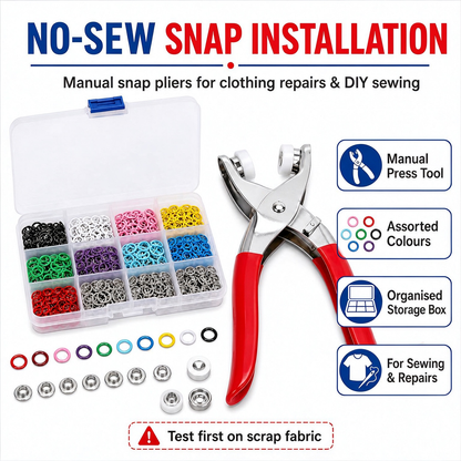 🧵✨ No-Sew Snap Button Kit with Hand Press Pliers 🌈🔧 — Product image 2