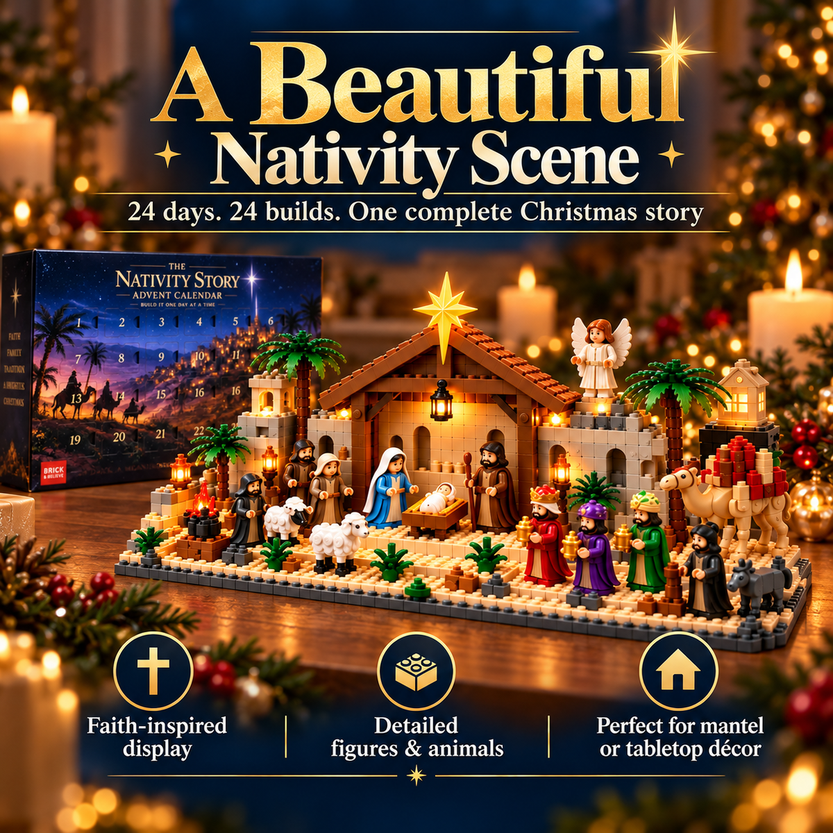 ✝️ 24-Day Nativity Building Advent Calendar