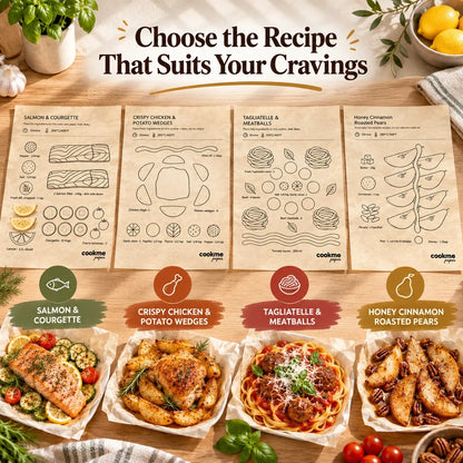 🎁25PCS Pre-Printed Baking Paper Sheets for Easy Oven Meals