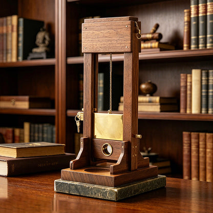 🎩 Vintage Solid Wood Desktop Cigar Cutter: Heavy-Duty Mechanical Guillotine Trimmer! ⚔️
