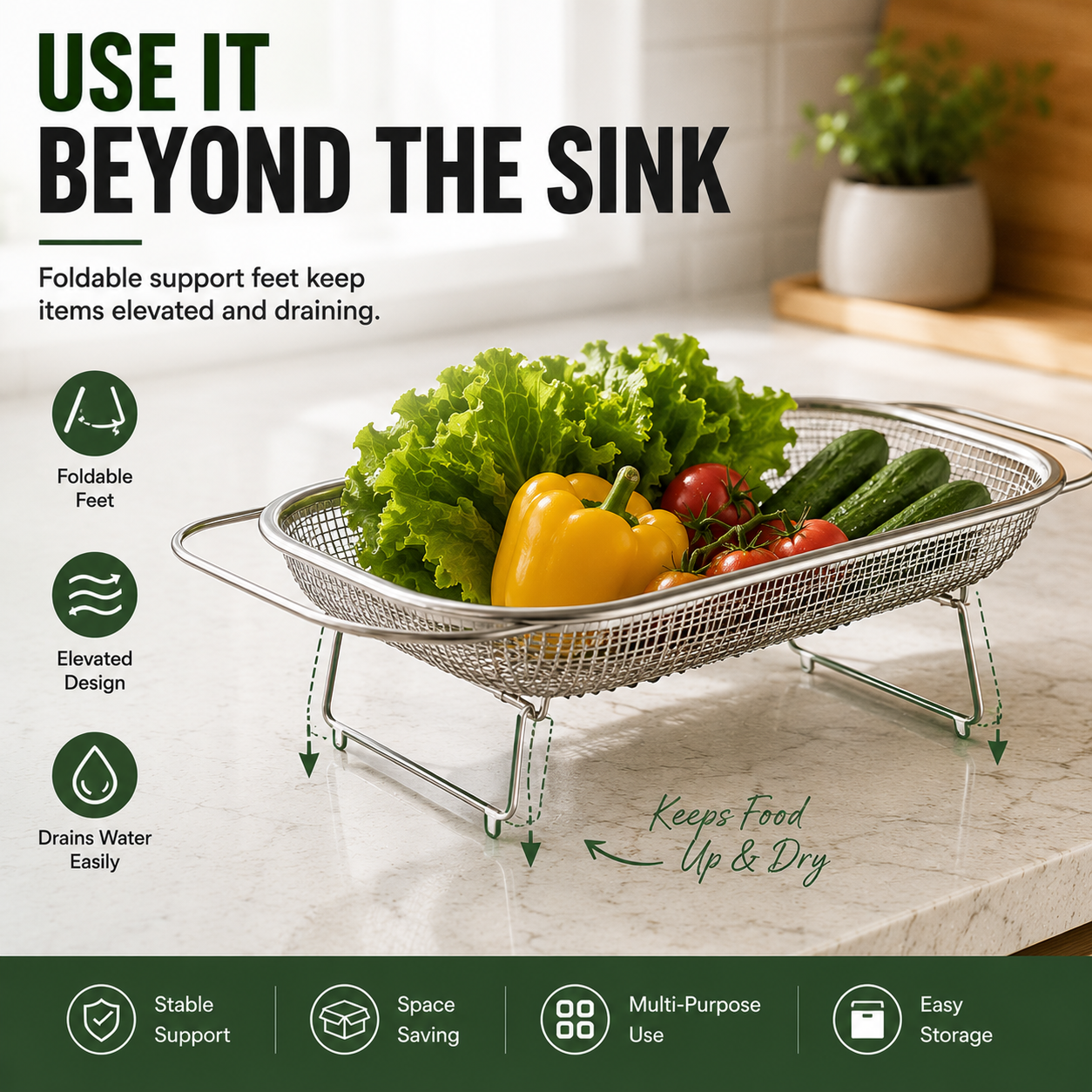 🔥50% OFF TODAY💦 Expandable Over-the-Sink Strainer Basket