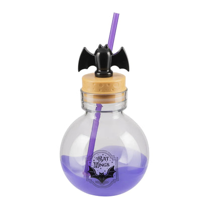 🎃 30 oz Halloween Potion Bottle with Straw – Crystal, Bat & Skull