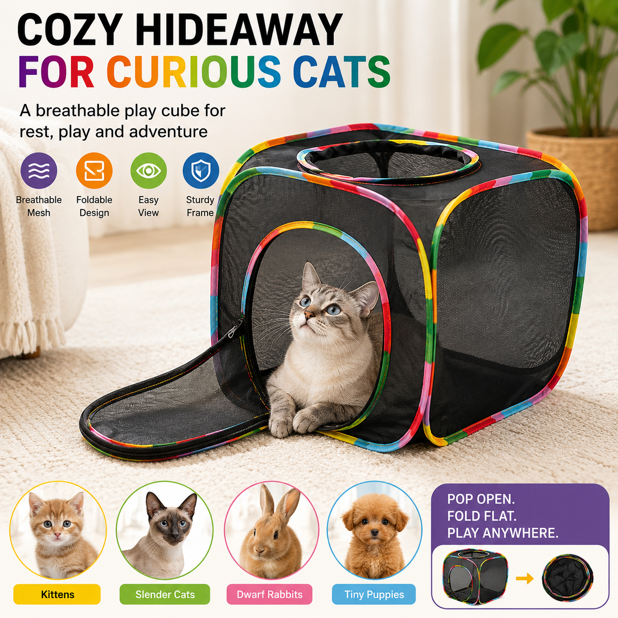 🐱The Cozy Foldable Hideaway Your Cat Will Love