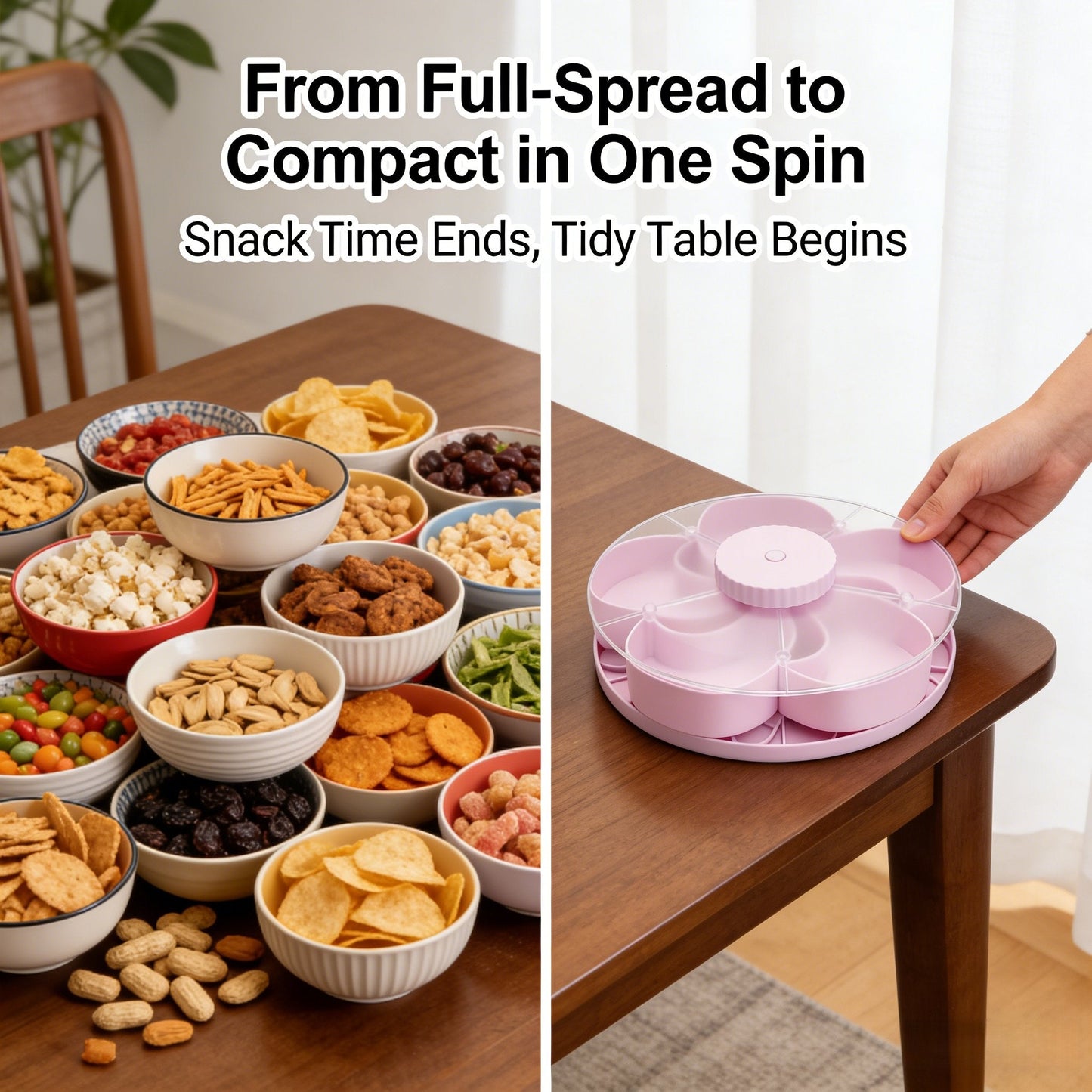 🎁Buy 2 Get Free Shipping！Rotating Snack Serving Tray – Make Every Party More Organized & Fun