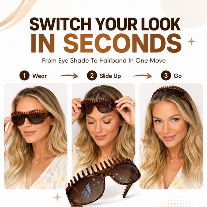 🥇💃 2-in-1 Tortoiseshell Headband Sunglasses – Polarized UV400 Sunglasses with Built-In Comb Teeth