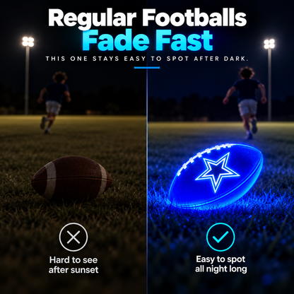 Light-Up Football for Night Play – Bright Blue Glow Ball