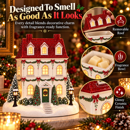 Christmas Village Aroma House – Light-Up Holiday Wax Melt Warmer & Festive Home Décor