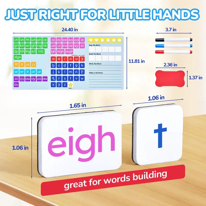 JoyCat Phonics Magnetic Letter Tiles- Hooked on Phonics