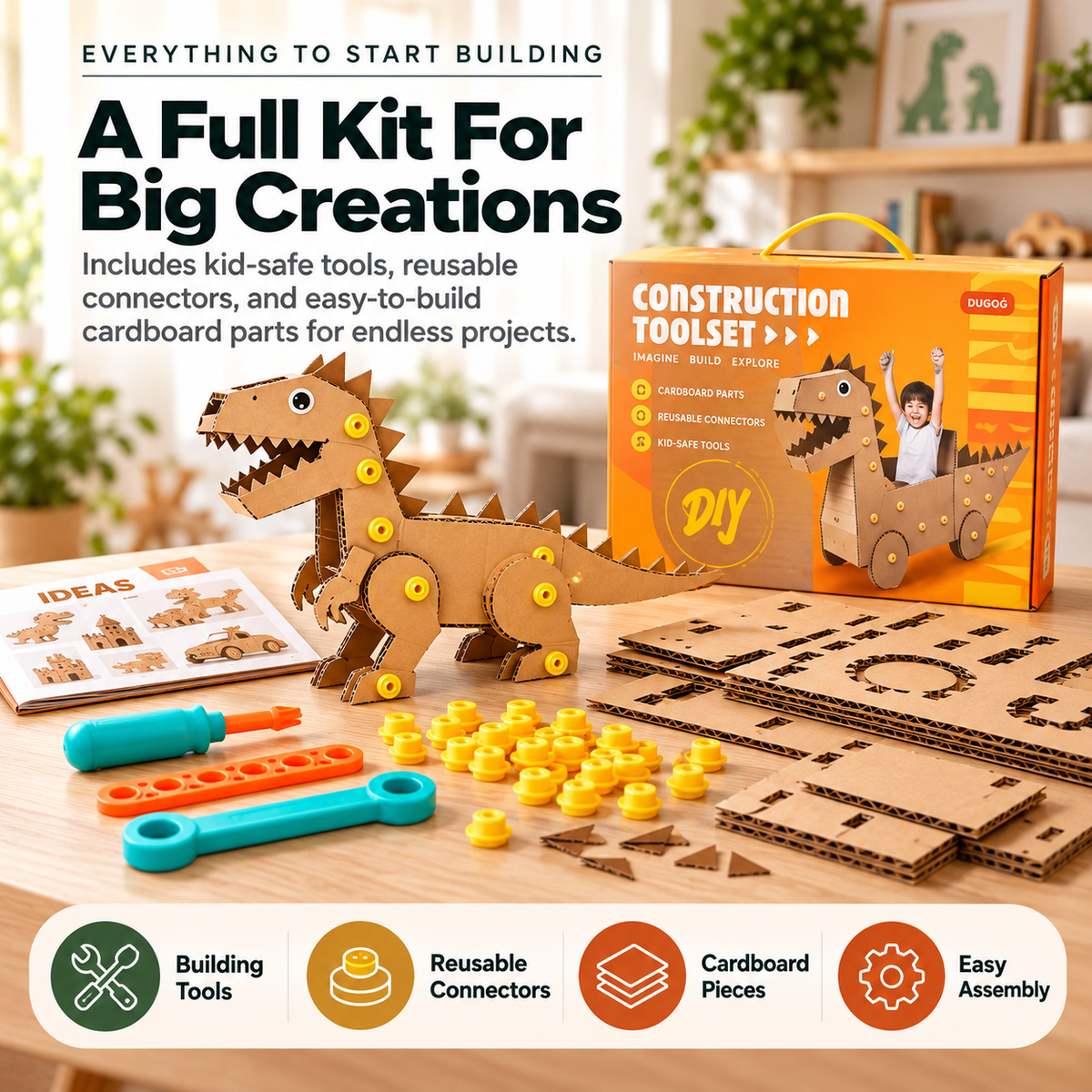 🛠️🌈 Kids Cardboard DIY Building Kit