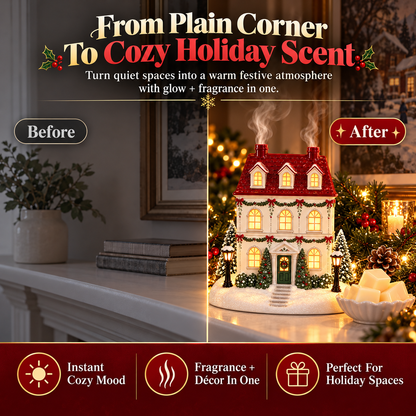 Christmas Village Aroma House – Light-Up Holiday Wax Melt Warmer & Festive Home Décor