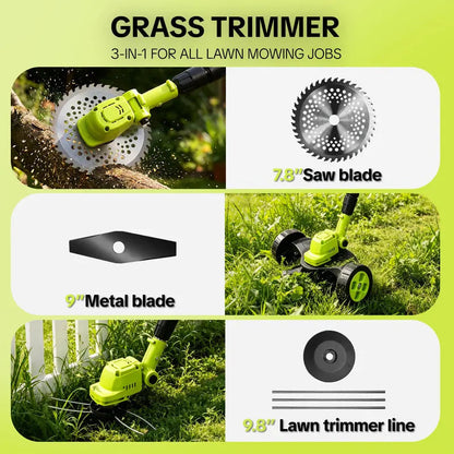 🔥2026 Hot Sale 21V Cordless 3-in-1 Grass Trimmer, Edger & Mini Mower