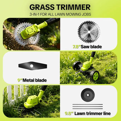 🌿⚡21V 3-in-1 Cordless String Trimmer--Edger & Mini Mower