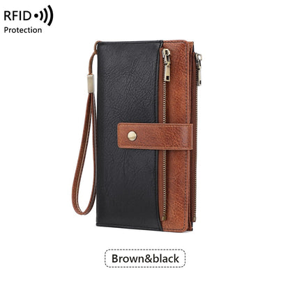 🔥Last Day 49% OFF-Women's long wallet, stylish clutch, elegant solid color RFID blocking wallet