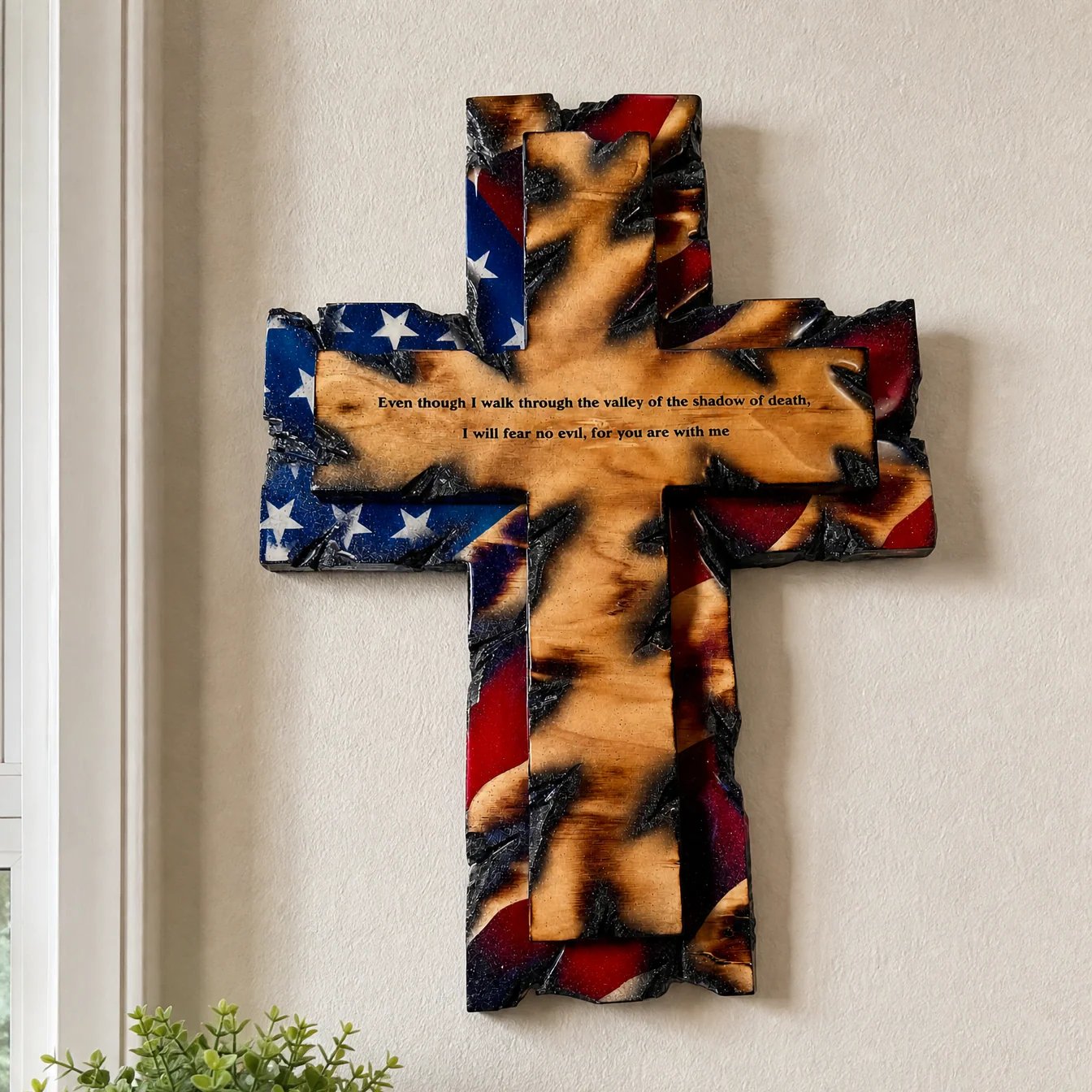 🎁🎉Only $39.99 This Week🌟🎉Patriotic American Flag Wooden Cross Wall Decor