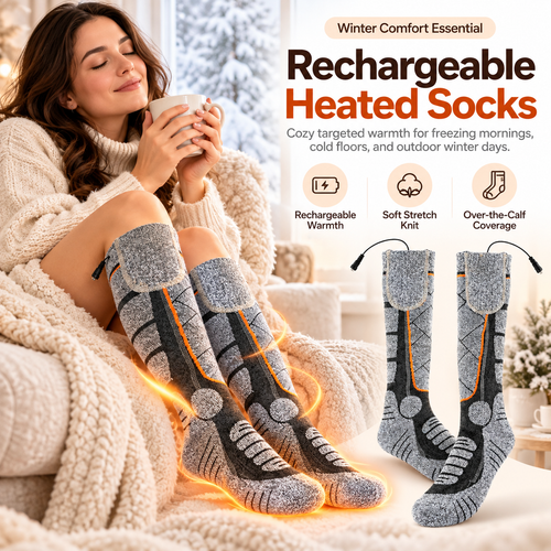 🔥Rechargeable Heated Socks – 3-Level 5V Over-the-Calf Winter Warmers