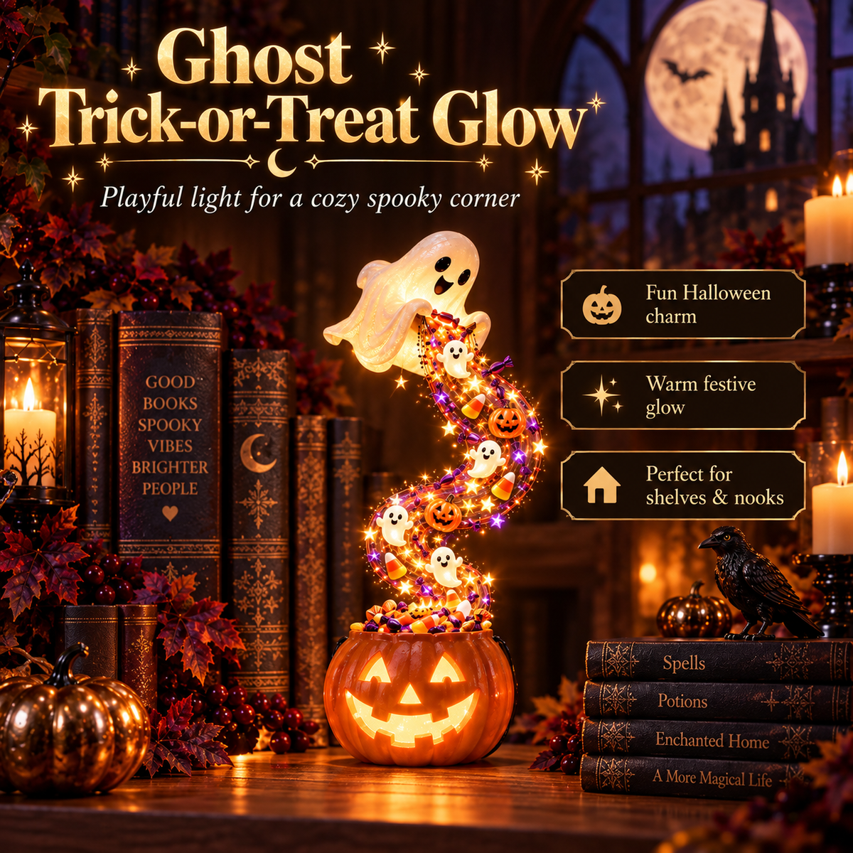 🧙 49% OFF | Witch Cascade Shelf Light – A Magical Glow for Halloween Night ✨