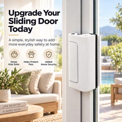 Sliding Door Safety Lock – Quick One-Hand Child & Pet Security Latch
