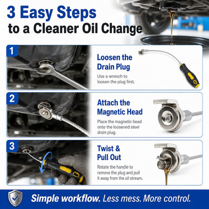 Magnetic Oil Drain Plug Remover with 14-Inch Flexible Shaft