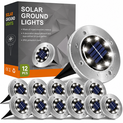 Hoodink Solar Lights for Outside,12 Pack Solar Lights Outdoor Waterproof