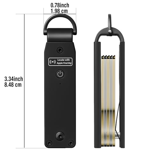 Air Keychain for Outdoor Enthusiasts: Lightweight Aluminum GPS Tracker Key Holder for Men & Women, Black, Small