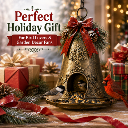 Christmas bell bird feeder decorative finish