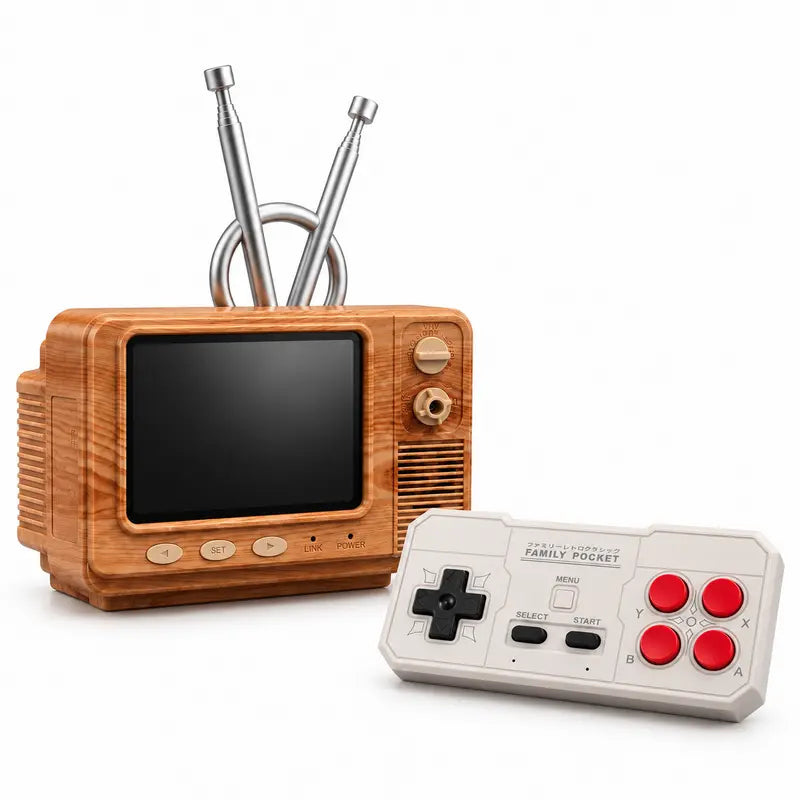 Wood grain style GV300 retro gaming console