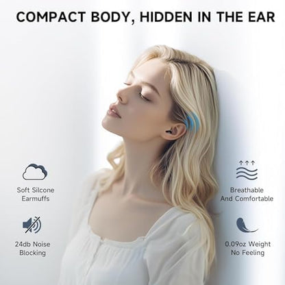 Sleep Earbuds for Side Sleepers,Invisible Smallest Wireless Bluetooth Earphones,Hidden Headset for Small Ears,Earbuds with Mic for Phone