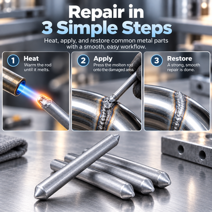 🔥Low-Temperature Flux-Core Metal Repair Rods – 6/12/24 Pack
