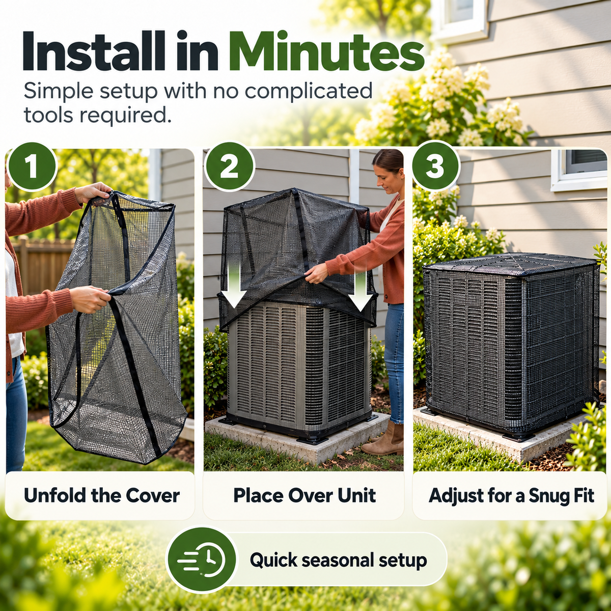 🍂Breathable Full-Mesh Outdoor AC Cover – Leaf & Debris Guard for Condenser Units