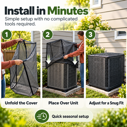 🍂Breathable Full-Mesh Outdoor AC Cover – Leaf & Debris Guard for Condenser Units