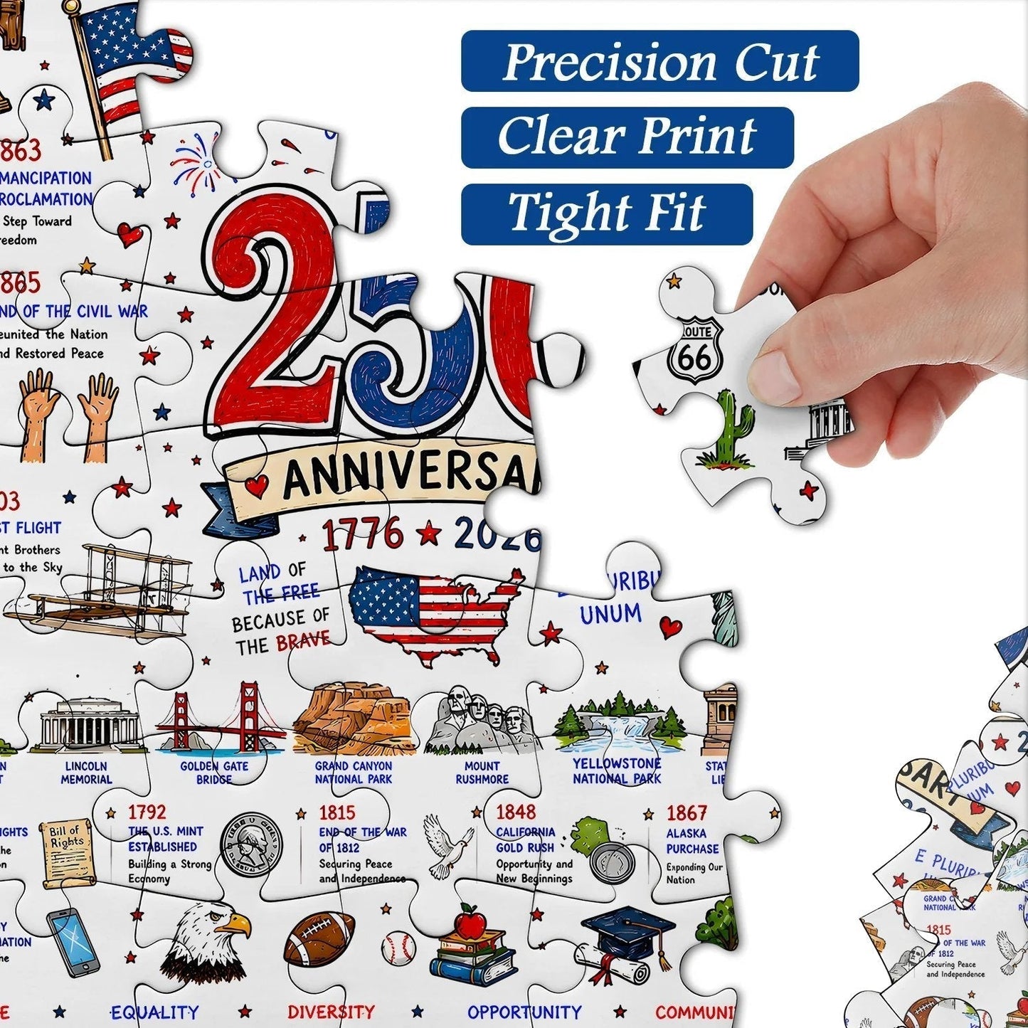 🧩 Patriotic America Jigsaw Puzzle 1000 Pieces 🎁 Buy 2 Free Shipping