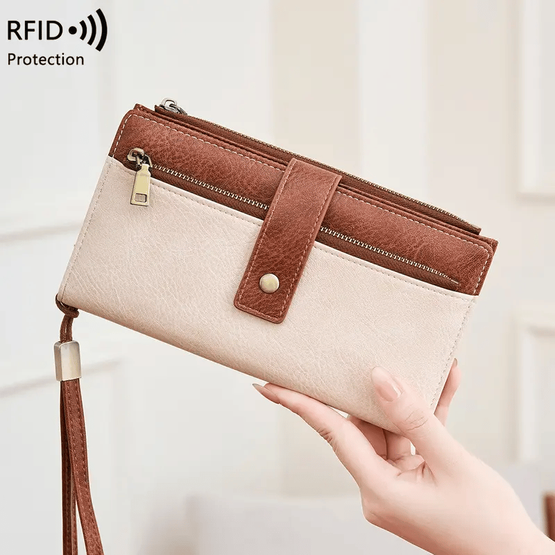 🔥Last Day 49% OFF-Women's long wallet, stylish clutch, elegant solid color RFID blocking wallet