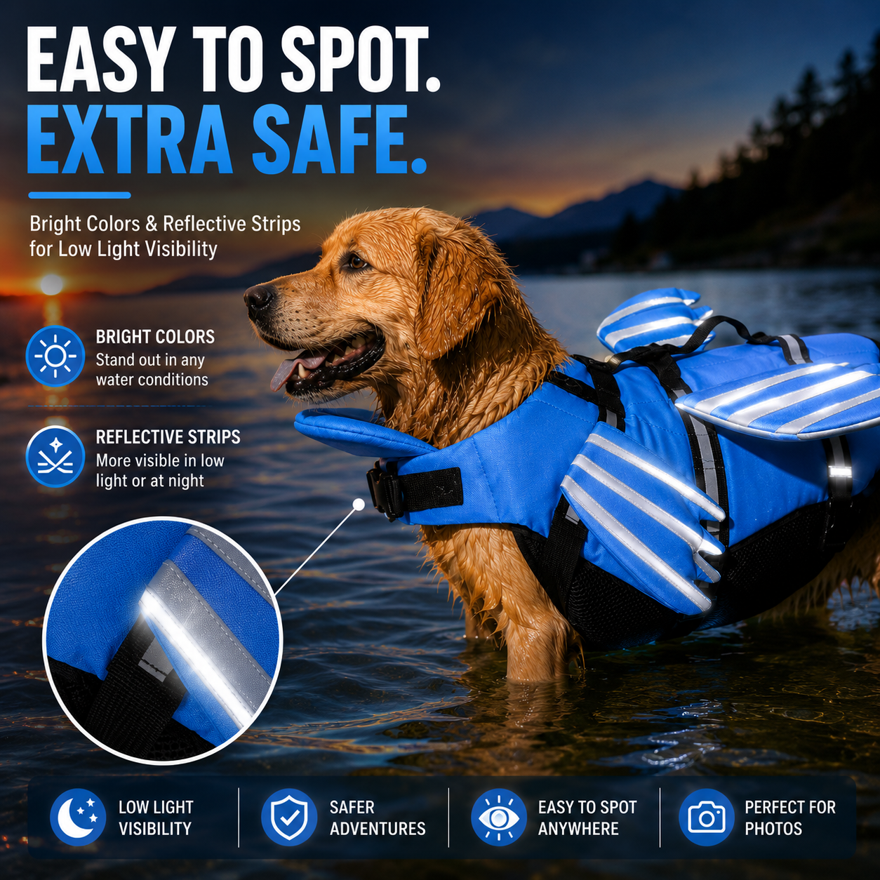 🐶Dog Life Jacket, High Buoyancy Wings Pet Life Vest with Extra Chin Float🔥