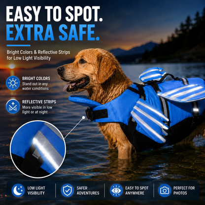 🐶Dog Life Jacket, High Buoyancy Wings Pet Life Vest with Extra Chin Float🔥