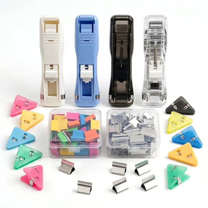 🔥4-Pack Refillable Paper Clip Dispenser Set with 110 Assorted Clips