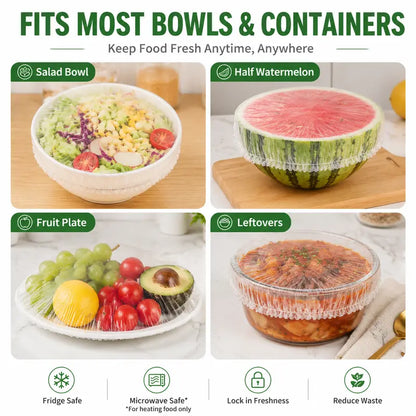 🥗🍽️100PCS Stretch Bowl Covers – Freshness Sealed, Waste Reduced