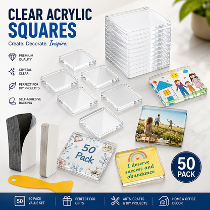 🖼️Magnetic Photo Frames 2"x2" Clear Acrylic DIY Fridge Magnets – Create